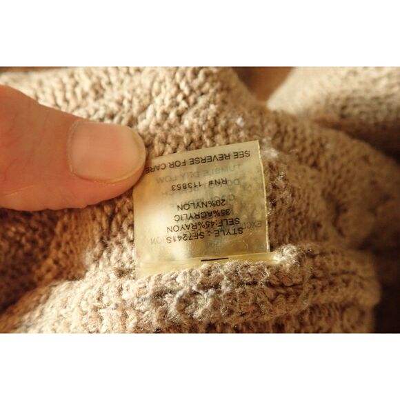 Brixton Ivy Brown Long Cardigan Sweater Textured Knit M Open Front - Picture 9 of 9